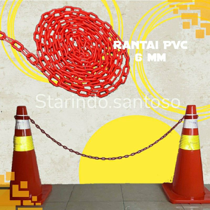 RANTAI PLASTIK 6 mm cone chain gantungan baju distro pvc warna 6mm