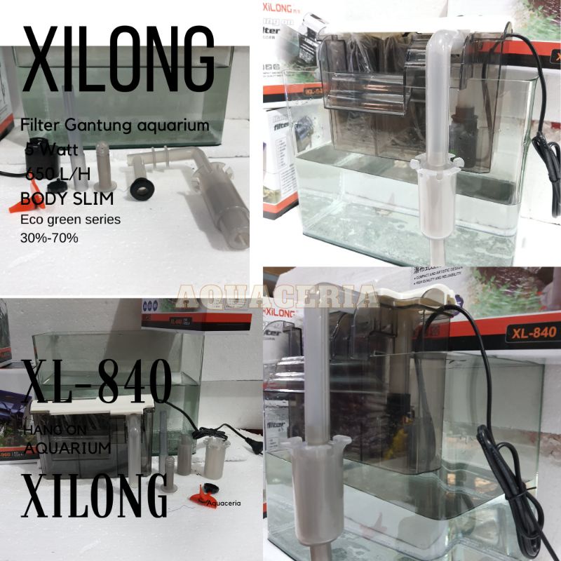 Filter Gantung Aquarium body slim XILONG XL 840 Hang on filter Aquarium body slim