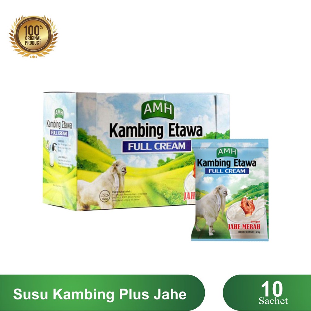 

Susu Kambing Etawa AMH Plus Jahe Merah Asli / 1 Box Isi 10 Sachet