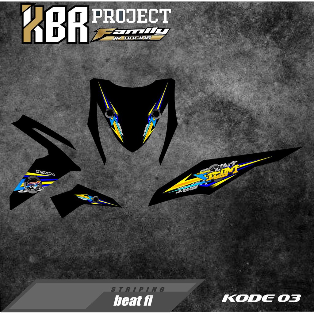 (cod) BEAT FI LAMA 2013 2014 2015 Stiker Motor Striping Variasi Honda Skotlet Scotlite TRANSPARAN