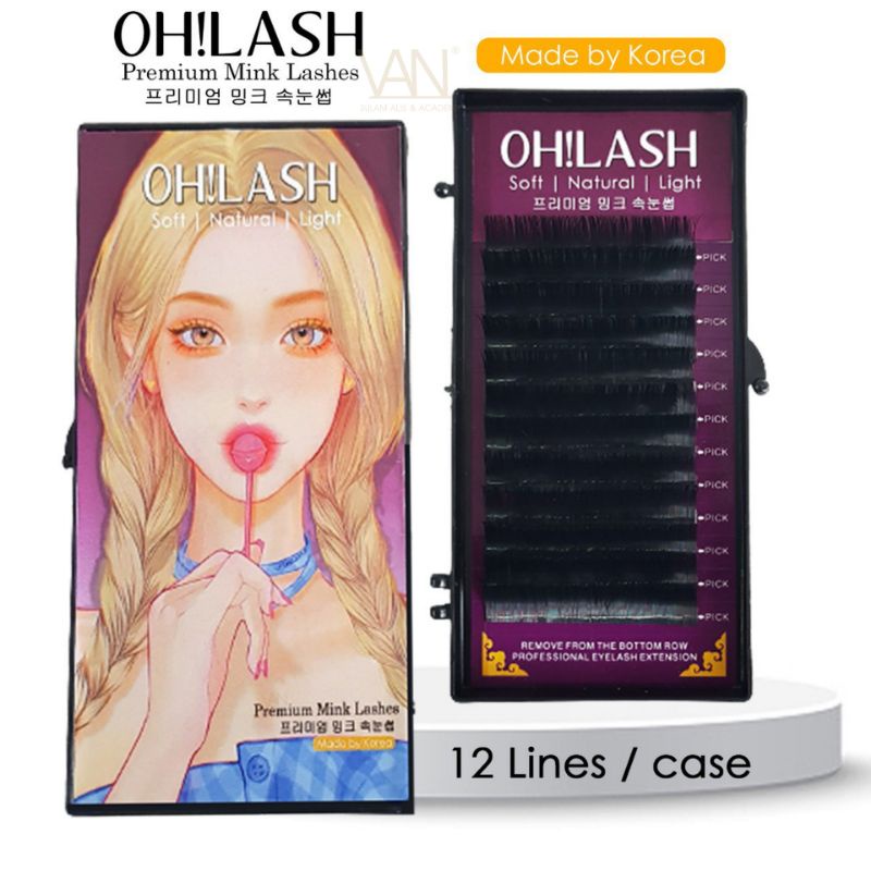 OH!LASH BULU MATA CABANG VOLUME EYELASH EXTENSION PREMIUM MINK LASHES 12 LINES / CASE MADE BY KOREA