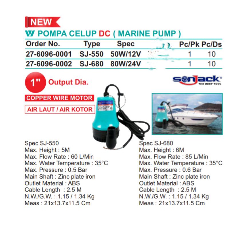 Pompa celup DC (marine pump)