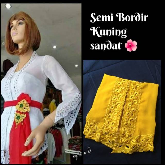 Bahan kebaya semi bordir, sdh berpola