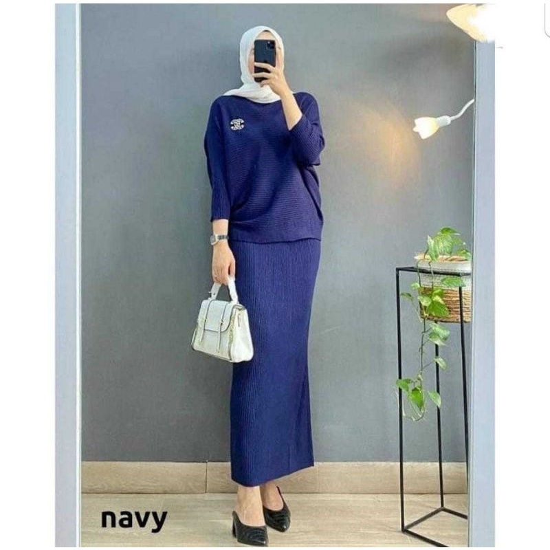 SET ROK AWKARIN, MANGO KNIT, SETELAN ROK