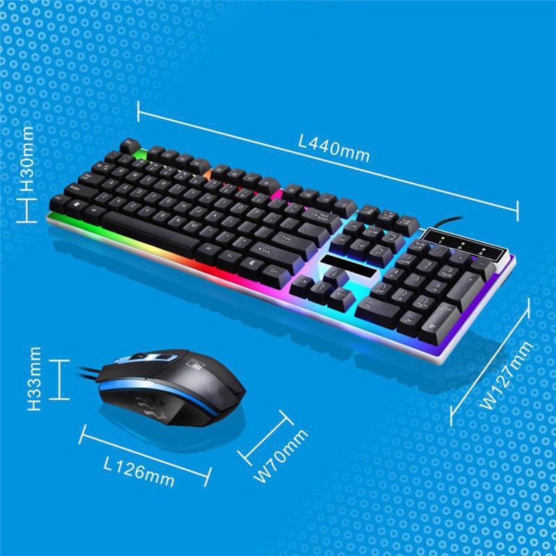 Keyboard Dan Mouse Gaming PC Full Set LED RGB Waterproof Acetech G21B Untuk PC Komputer Laptop