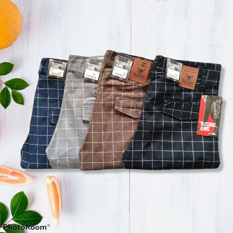 Celana Chino Tartan Pria Tartan Pants Celana Tartan Pria Celana Panjang Pria