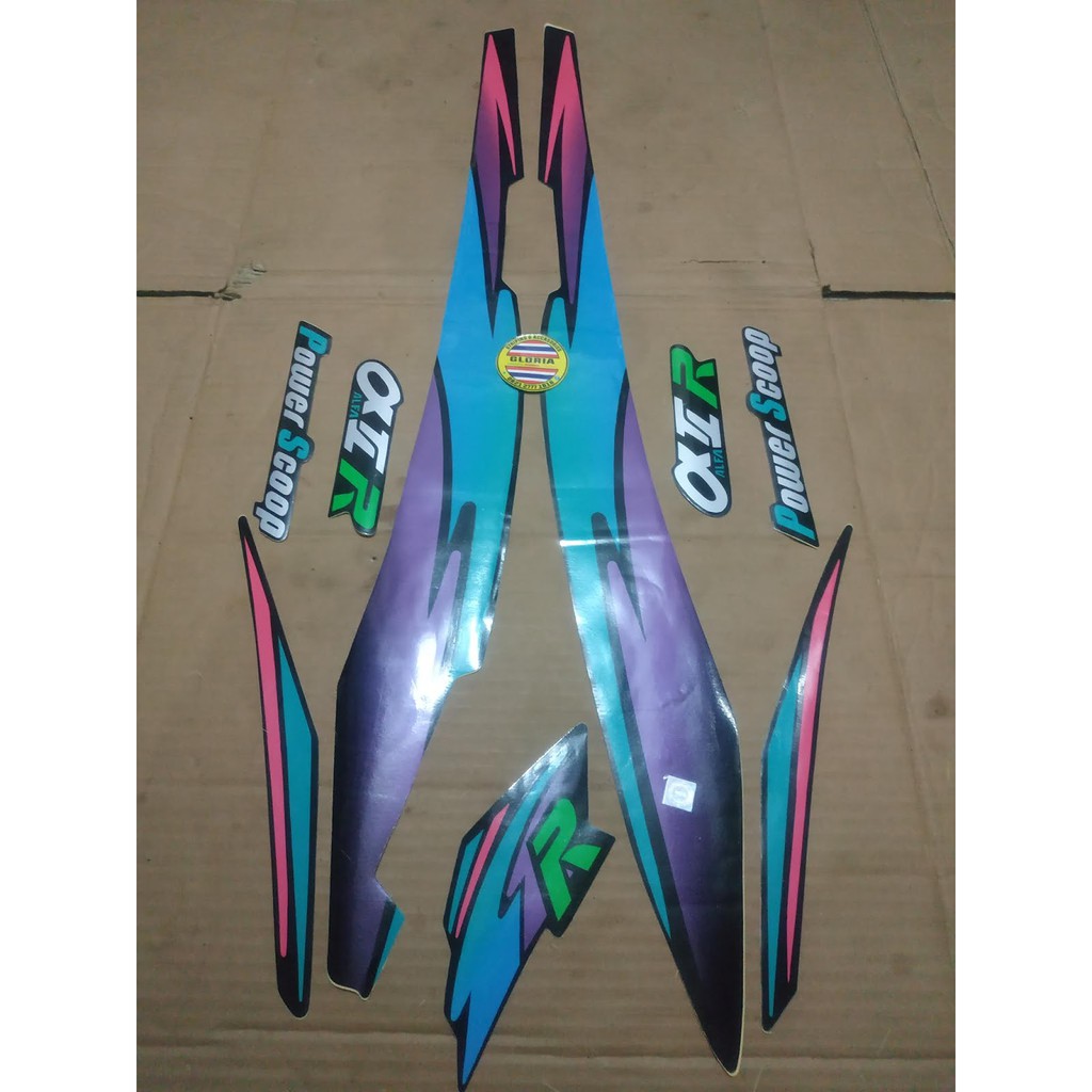 Striping List Body Yamaha Alfa 2R Tahun 1995 1996 - Hitam Biru Ungu