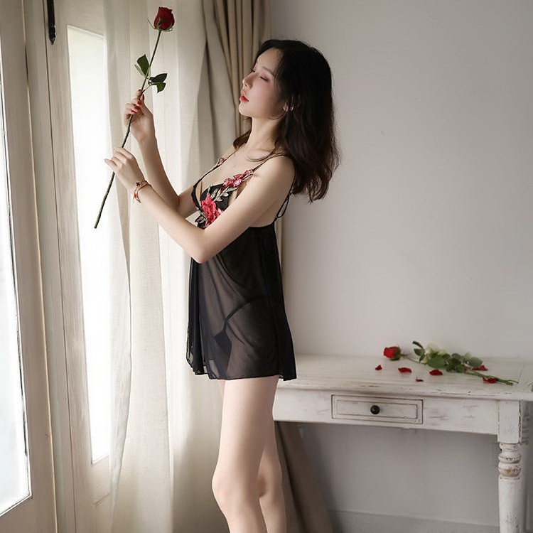 d1976 Baju Lingerie Sexy Wanita Dress Haram 4 Pcs Lingery All Size M L XL 2XL OFL-F315A-1