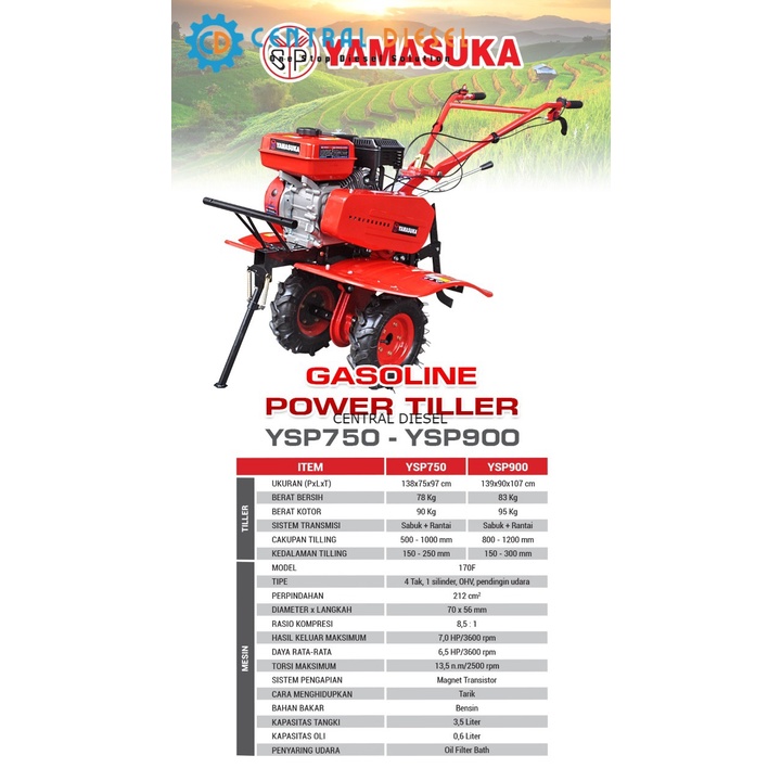 Gasoline Power Tiller/ Mini traktor/ Cultivator Yamasuka YSP900