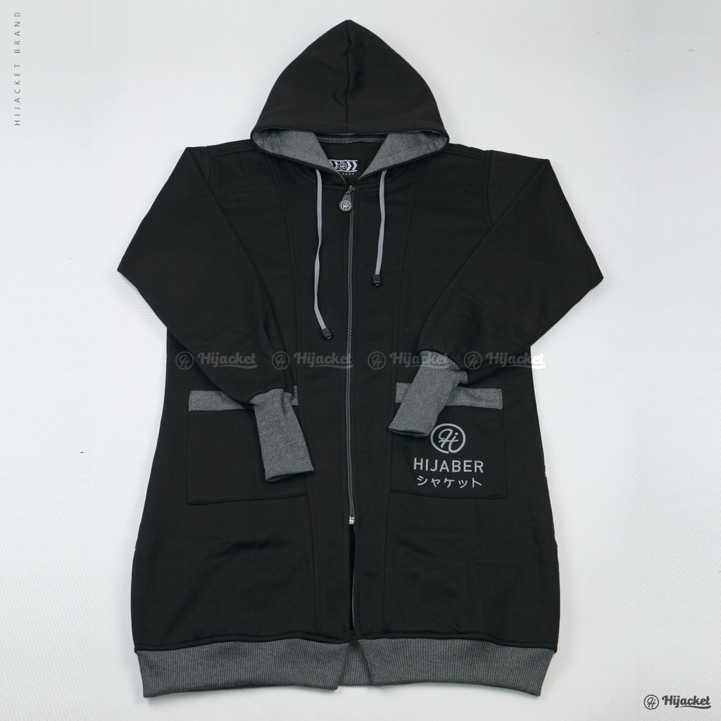 Hijacket® Yukata | Original | Jaket Hoodie Wanita Handsock Premium Fleece-BLACK