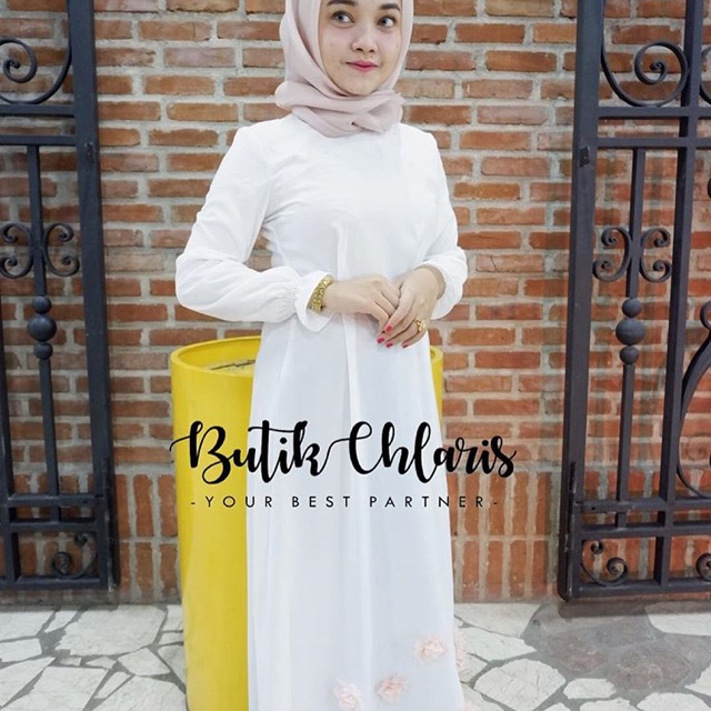 Gamis putih Butik Chlaris