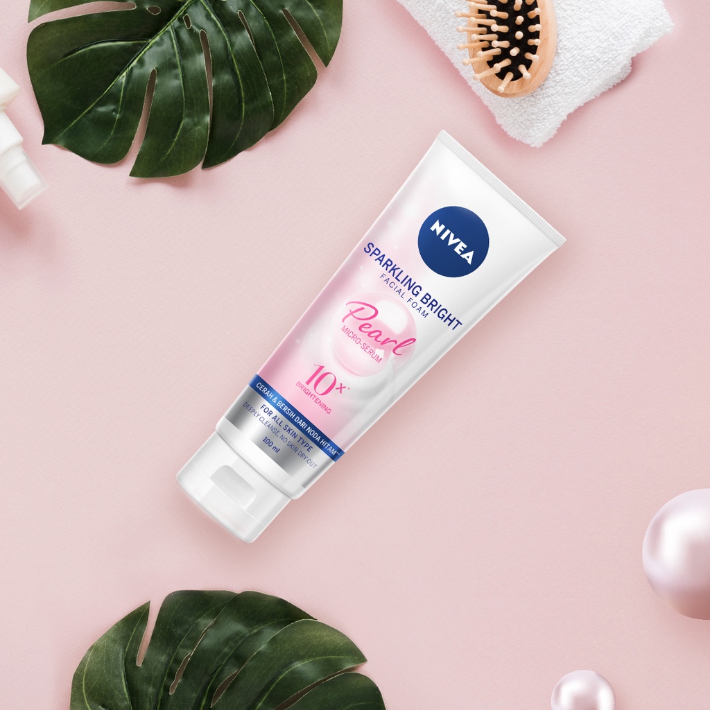 NIVEA Facial Foam Sparkling Bright 100ml x2 - Mencerahkan &amp; mengenyalkan kulit wajah