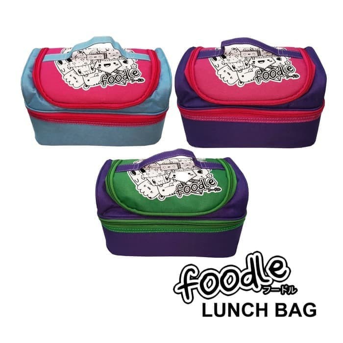 Lunch Bag LUNCH Box Kid Teen Foodle JAPAN Hot Cold 2 Compartment 2 Susun