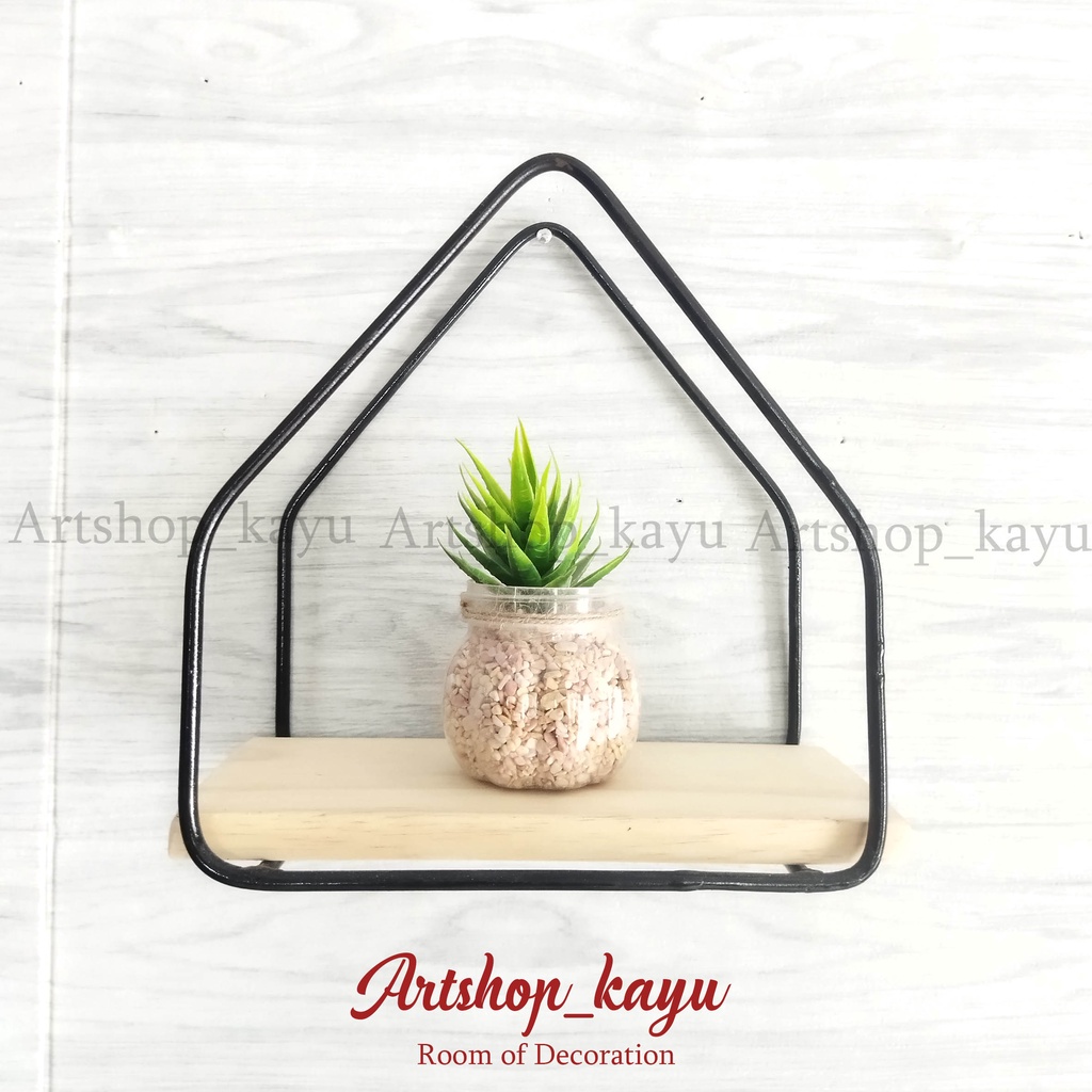 Rak Dinding Kayu besi Hiasan dinding rumah Rak dinding kamar dekorasi kamar walldecor