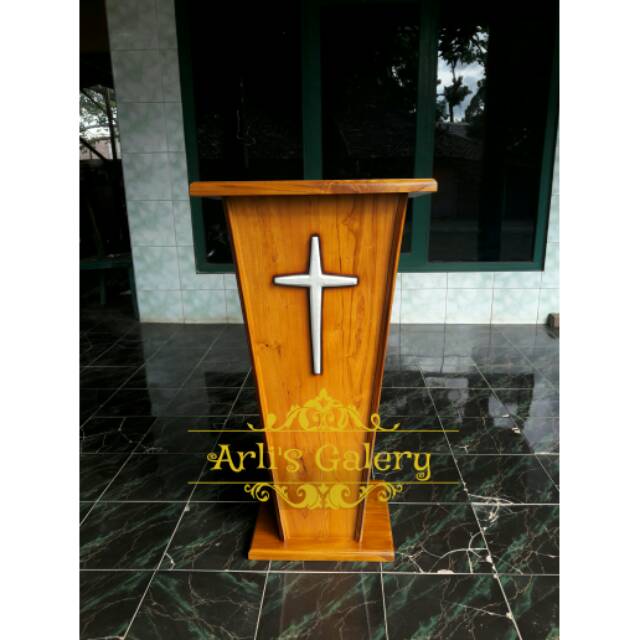Podium pidato gereja kayu jati furniture jepara