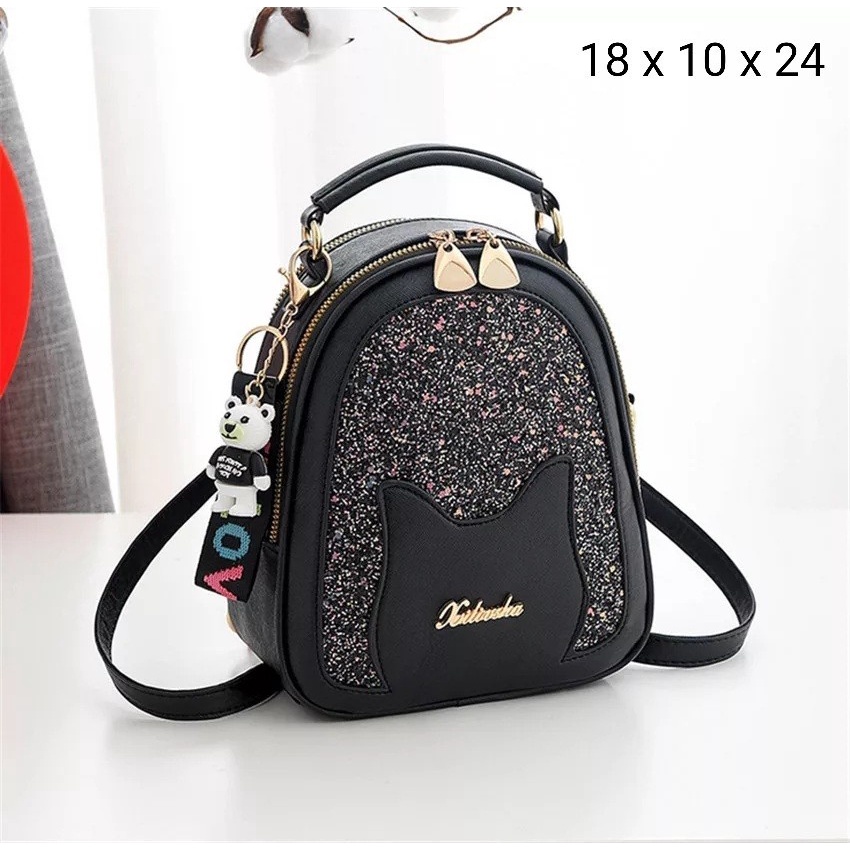 Tas Selempang Handbag Model Cat Kawaii Berkilau Tas Untuk Perempuan Remaja Dan Dewasa