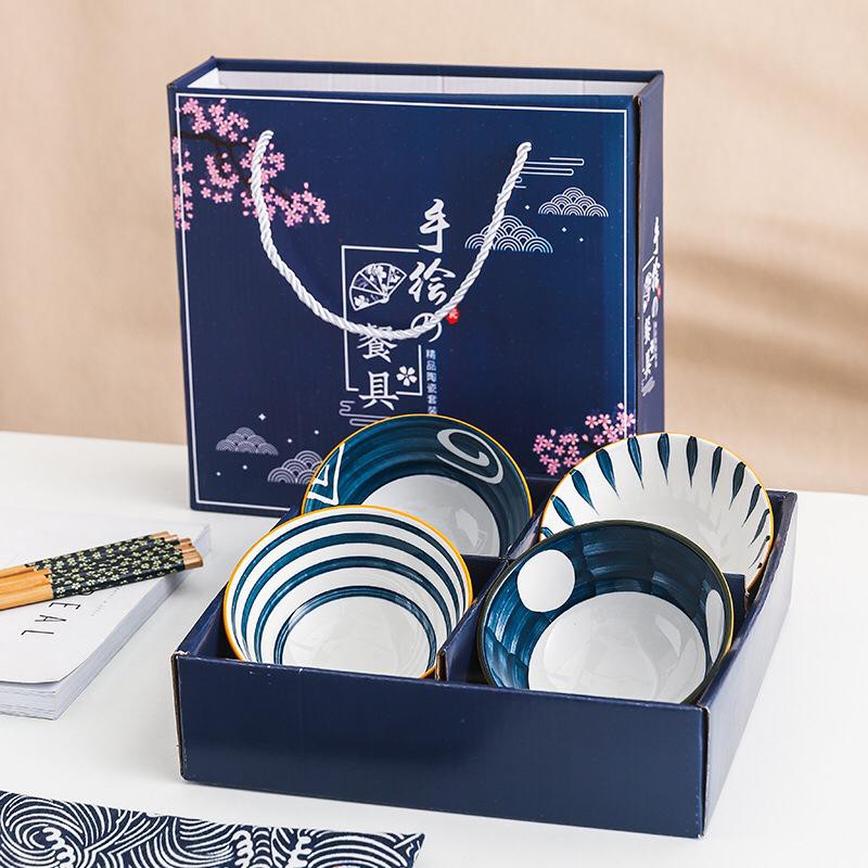 READY Japanese Bowl Set Mangkok Sumpit Set Alat Makan Gaya Jepang Souvenir Kado Bingkisan
