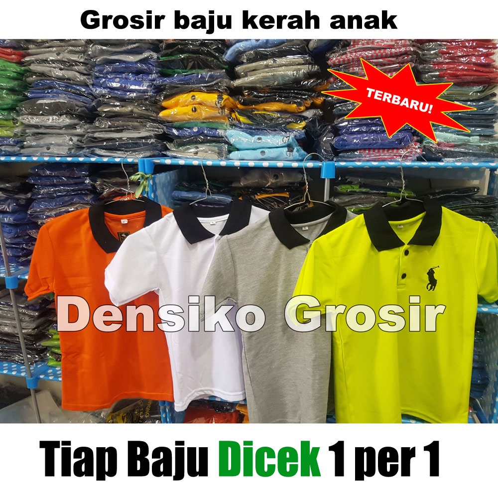 GROSIR Baju Kerah Anak Berkualitas 1 lusin (size 1-3) Serian 3 ukuran