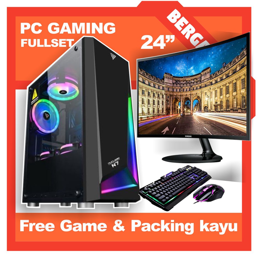 PC Gaming Fullset Intel Core I7 2600 Ram 16Gb Feat VGA 4GB GTX 1050ti  DDr5 Hemat Bergaransi