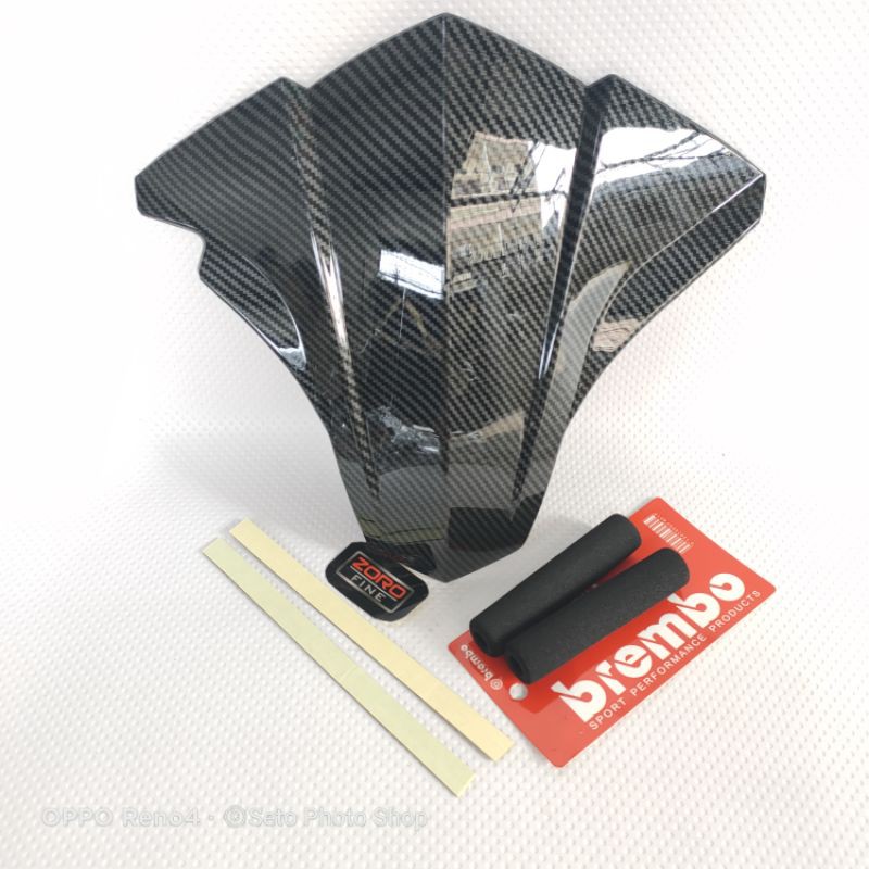 Visor Carbon Vario 110 Fi Led Carbon ZORO Free Busa Handle Brembo