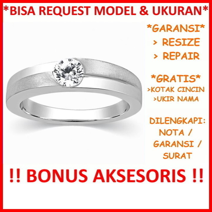 Gratis Tulis Ukir Nama Bisa Pesan Model Garansi Silver Asli Cincin Kawin Perak Nikah Tunangan Id639