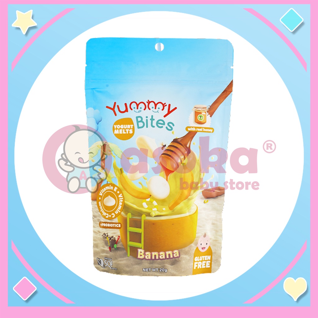 Yummy Bites Yogurt Melt Cemilan Yougurt Anak 20gr Untuk 12 bulan ke atas ASOKA