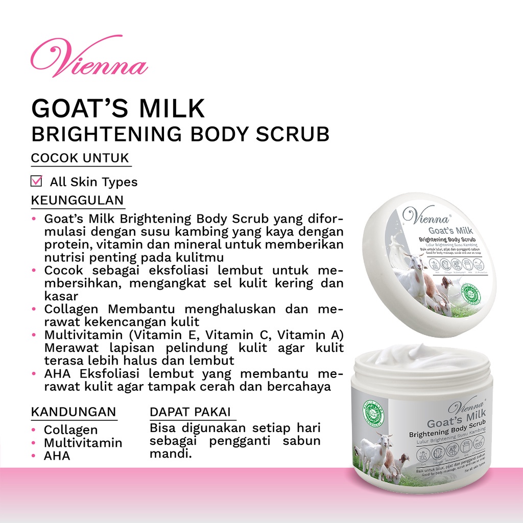 Vienna Body Scrub Goats Milk 250gr