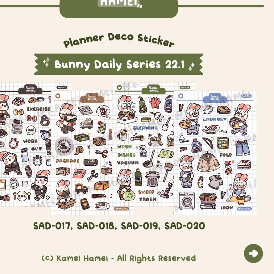 

Terlaku Bunny Daily Series 22.1 | Kamei Hamei Deco Planner Sticker!