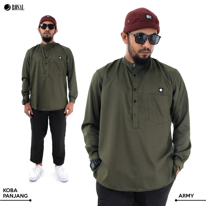 Koba Panjang ROSAL Baju Koko Basic Lengan Panjang Pria Dewasa