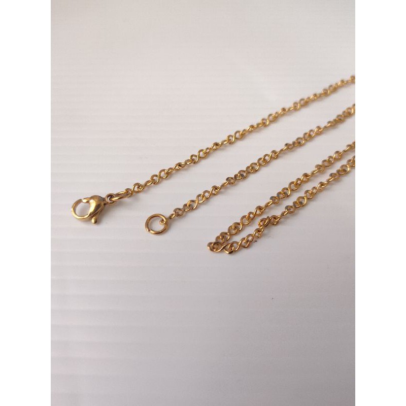 Kalung infinity titanium gold silver