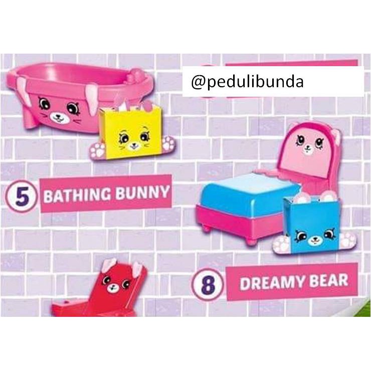 Mainan Happy meal Bathing Shopkins Happy Places Bunny Dreamy Bear