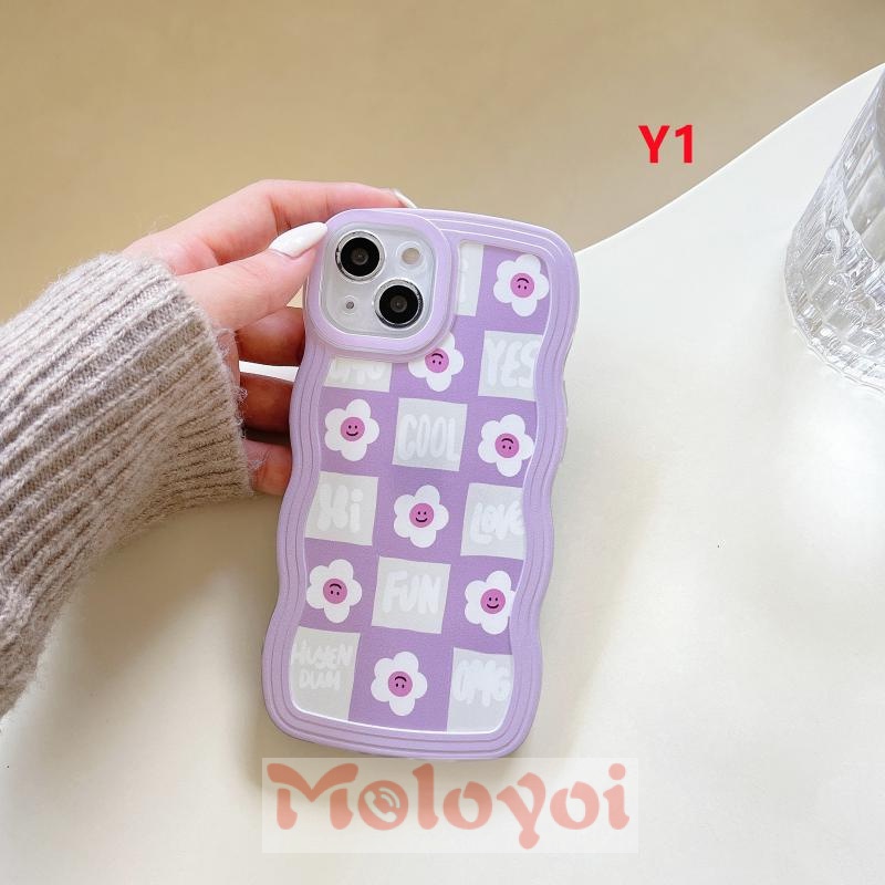 Soft Case TPU Motif Bunga Smiley Face Untuk iPhone 11 13 12 14 Pro MAX 6 7 XR X XS MAX 7 8 6s 14 Plus SE 2020