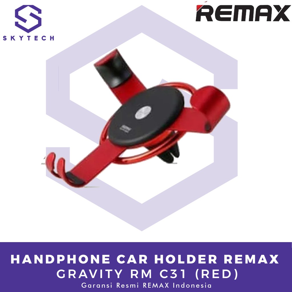 HANDPHONE CAR HOLDER REMAX GRAVITY RM C31 RED ORIGINAL GARANSI RESMI