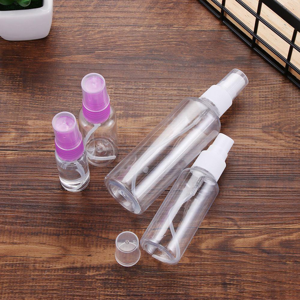 R-FLOWER 5pcs(warna random) Botol Spray Kosong Transparan Travel Refillable Squeeze Disinfectant bottle