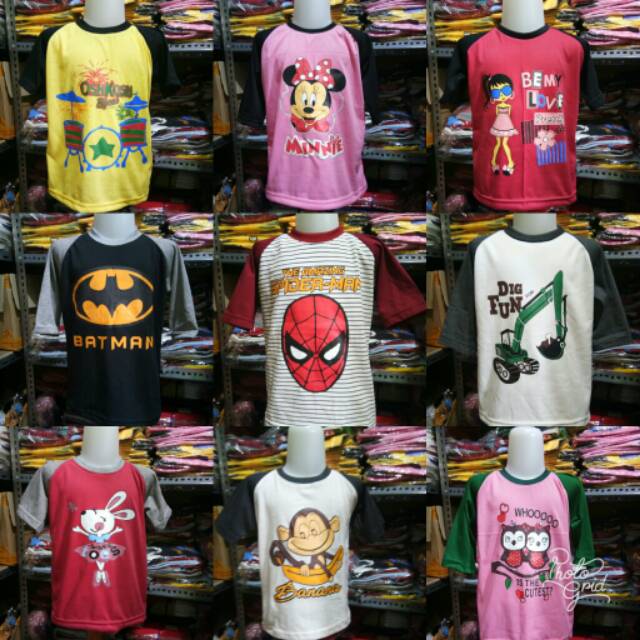 Grosir Kaos anak reglan dan oblong termurah se Indonesia