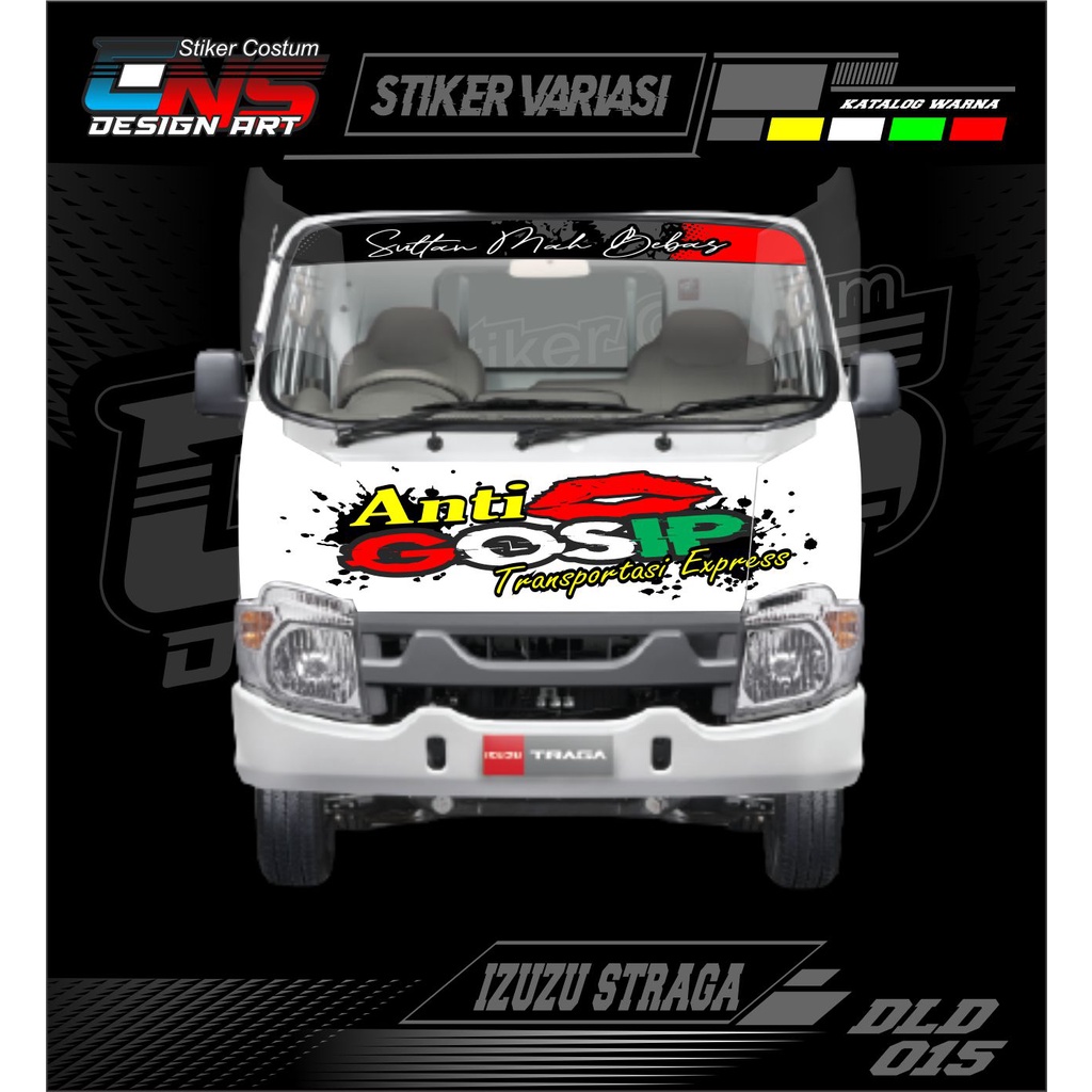 Sticker Stiker Depan ISUZU TRAGA Sticker Stiker Print Stiker Cutting Sticker stiker depan mobil / tr