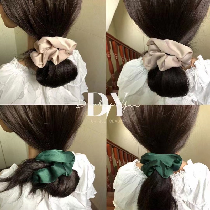 SATIN KOREAN BIG SCRUNCHY / IKAT RAMBUT KOREA BESAR / SCRUNCHIES / JUMBO / CEPOLAN HIJAB SUPER BESAR-4