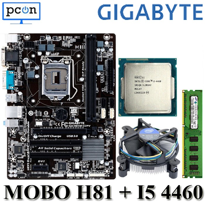 Mainboard LGA1150 H81dengan Processor i5 4460