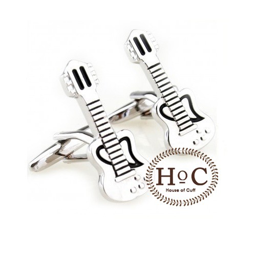 CUFFLINK CUFFLINKS MANSET KANCING KEMEJA FRENCH CUFF SILVER GUITAR FULL CUFFLINKS