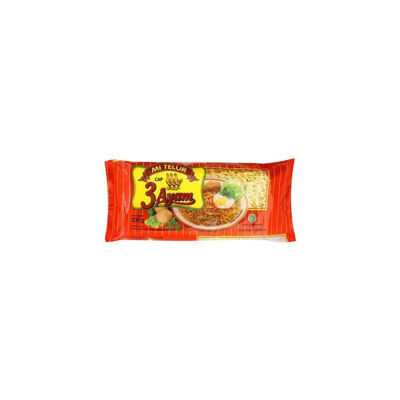 

Mie Telor Cap 3 Ayam 200gr BUNGKUS MERAH MI BULAT Mie Telur Egg Noodle