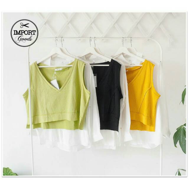 Malianni Atasan Rompi Blouse+Vest Import (FCOBI43)