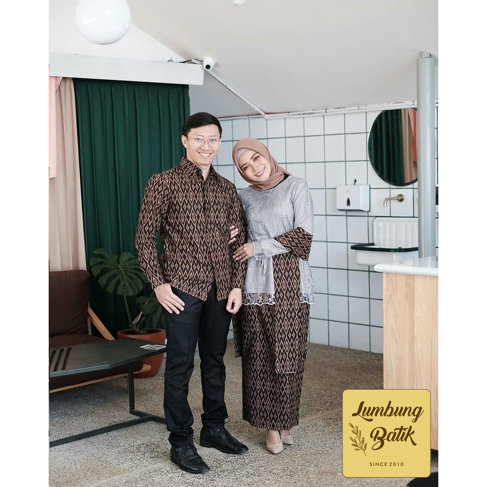SET Couple Batik Qiona Brocade free selendang-3