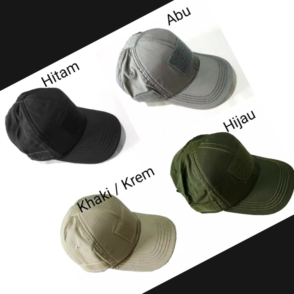 TOPI VELCRO CREAM - TOPI LAPANGAN VELCRO