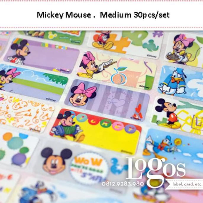 

Ini Mickey Sticker Medium Name Label. Stiker Karakter Miki & Minnie Mouse, Ayo Order