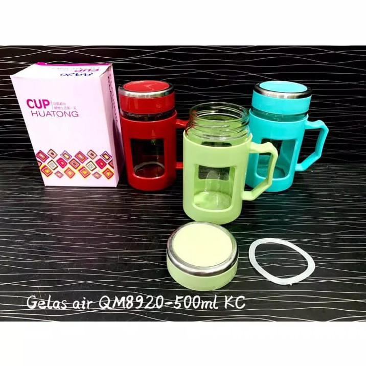 Botol Gelas Kaca Cangkir Minimalis 500ML / Thumbler Glass Botol / Tempat Minum Cangkir Kopi Teh