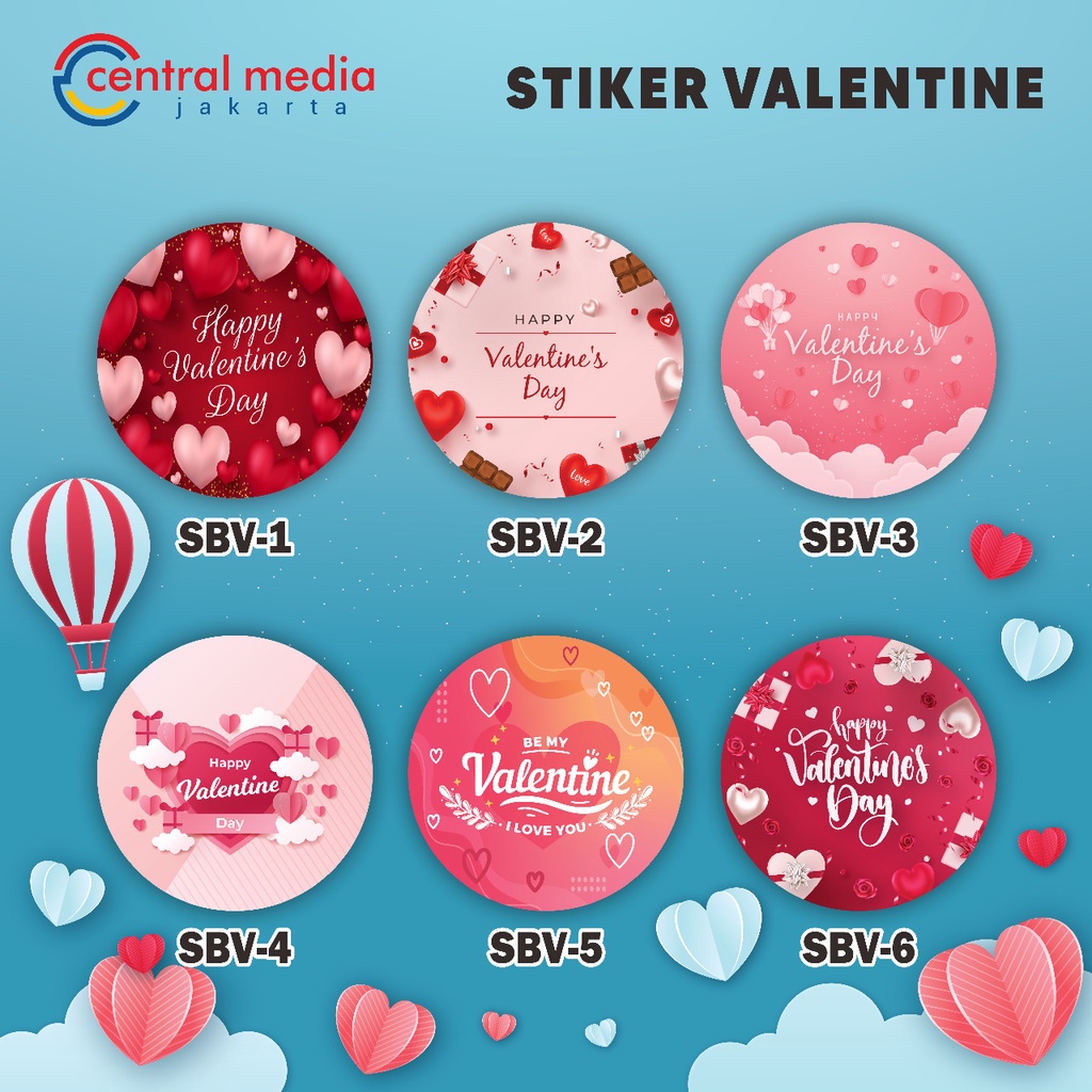 

Sticker Valentine Bulat Stiker Label Hampers Kado Hadiah Valentine