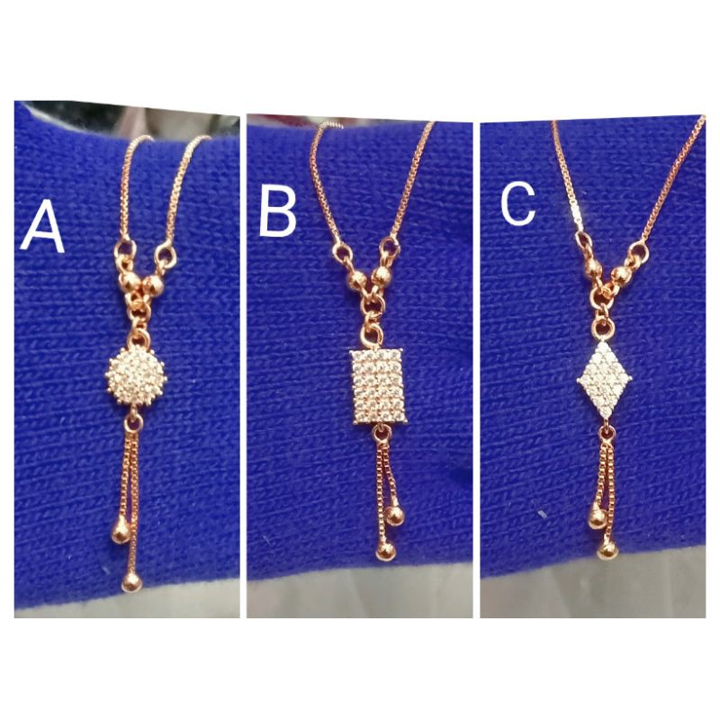 RL132. Kalung xuping wanita lapis emas dgn mata zircon UK 45 cm koye