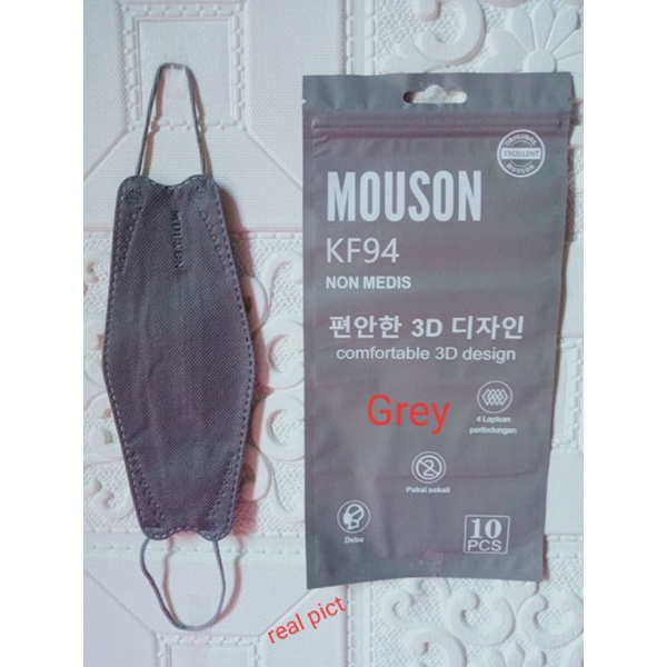 Masker Mouson KF94 Warna 4Ply Isi 10 Pcs Original
