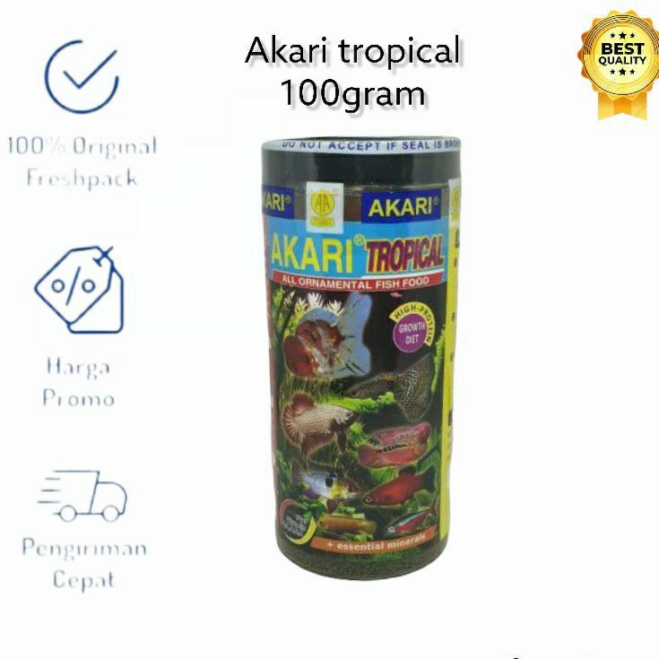 AKARI TROPICAL 100gr Pakan Ikan Hias Cupang Guppy dll