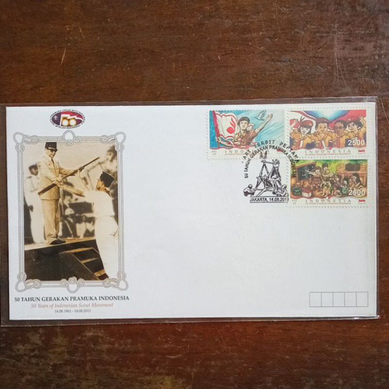 

SHP Sampul Hari Pertama Prangko 50 Tahun Gerakan Pramuka Indonesia